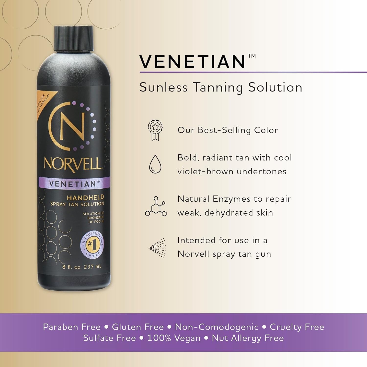 Venetian | Handheld Spray Tan Solution | Anti-Orange Formula | Norvell Tanning Oil & Lotion NORVELL 