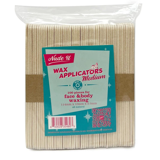 NudeU Medium Wax Applicator - 100 Count, Salon and Spa Wholesaler