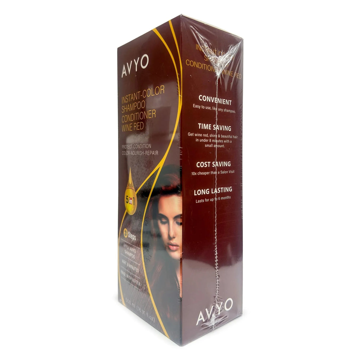 Wine Red | Instant-Color Shampoo Conditioner | 5 in 1 | 500 mL - 16.91 fl.oz. | AVYO SHAMPOO AVYO 