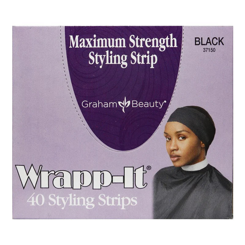 Wrapp-It Styling Strips | For Sleek, Sculpted, Molded Hair Styles | GRAHAM BEAUTY Towels GRAHAM BEAUTY Black 