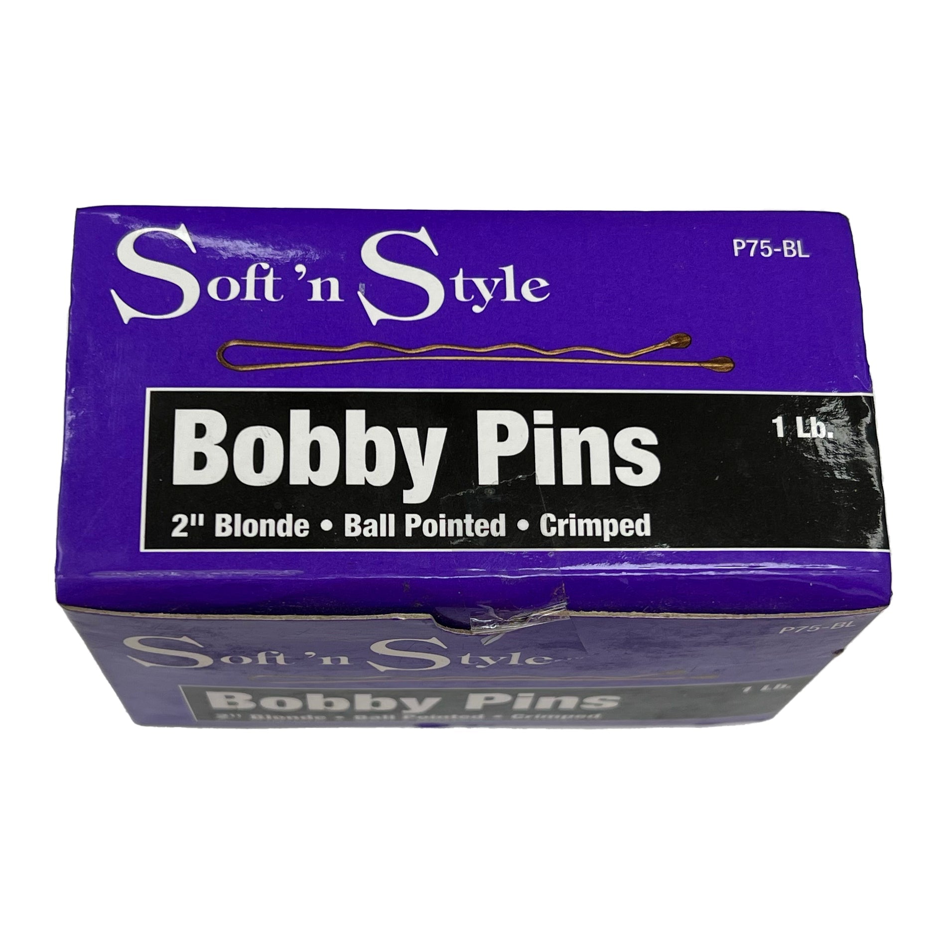 1 Lb. Bobby Pins | 2" | Ball Pointed | Crimped | SOFT N STYLE HAIR COLORING ACCESSORIES SOFT N STYLE Blonde 