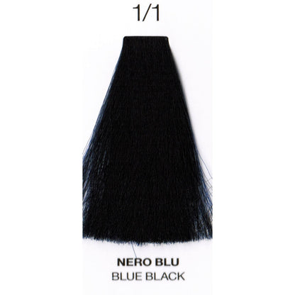 Perlacolor Purity 1/1 Blue Black Ammonia-Free Permanent Hair Dye 100 ml - Long-lasting color for salon treatments.