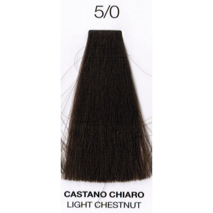Perlacolor Purity 5/0 Light Chestnut Ammonia-Free Permanent Hair Dye 100 ml - Long-lasting color for salon treatments.