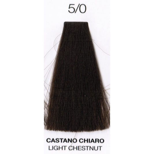 Perlacolor Purity 5/0 Light Chestnut Ammonia-Free Permanent Hair Dye 100 ml - Long-lasting color for salon treatments.