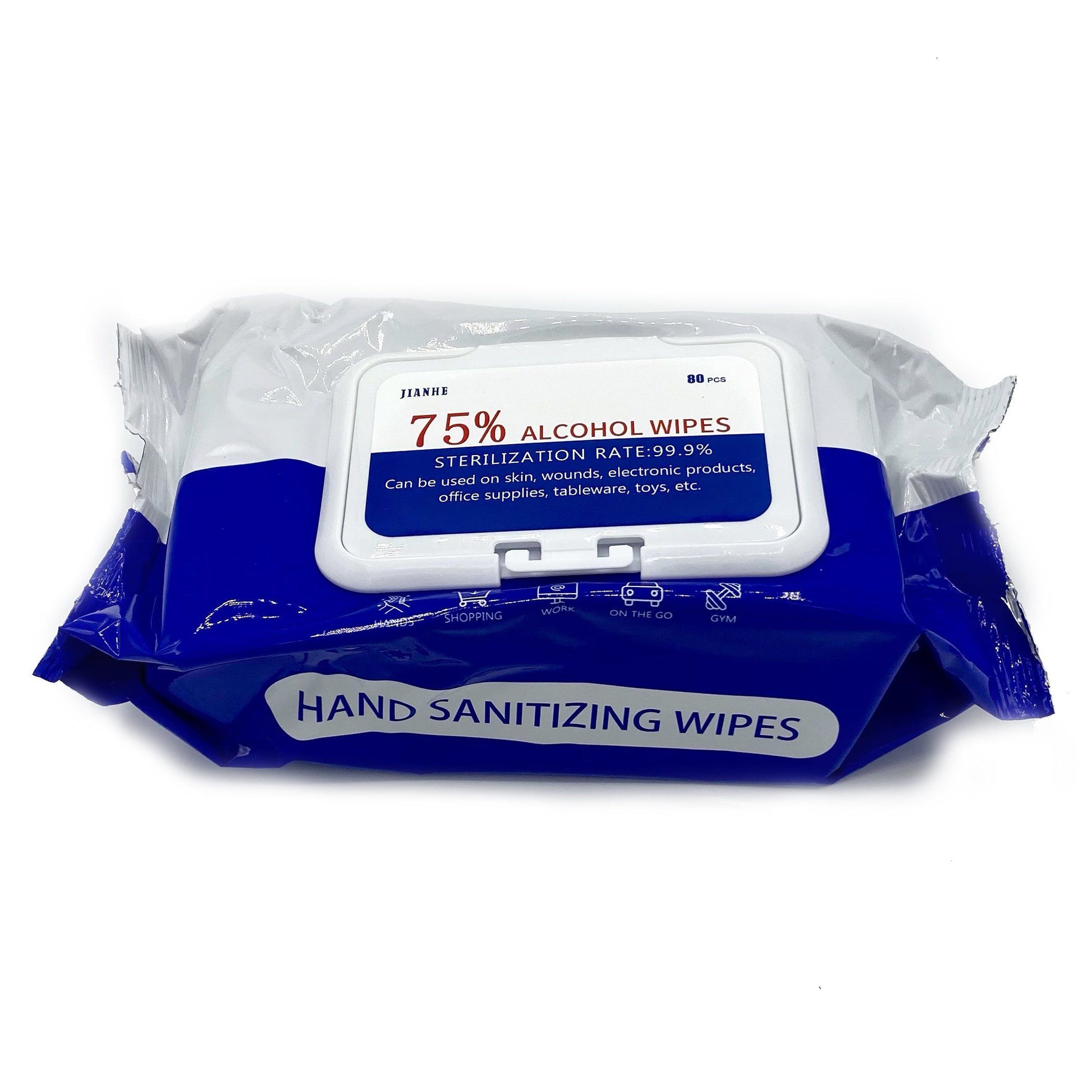 75% Alcohol Wipes | 6"X4" | 80PCS HAND SANITIZERS & WIPES JIANHE 