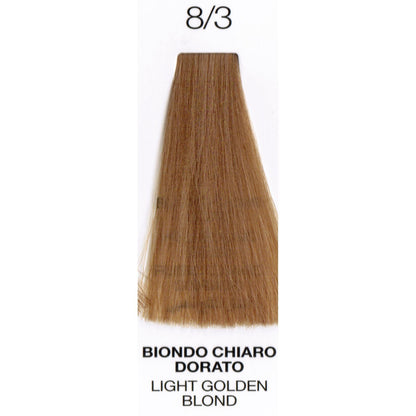 Perlacolor Purity 8/3 Light Golden Blond Ammonia-Free Permanent Hair Dye 100 ml - Long-lasting color for salon treatments.