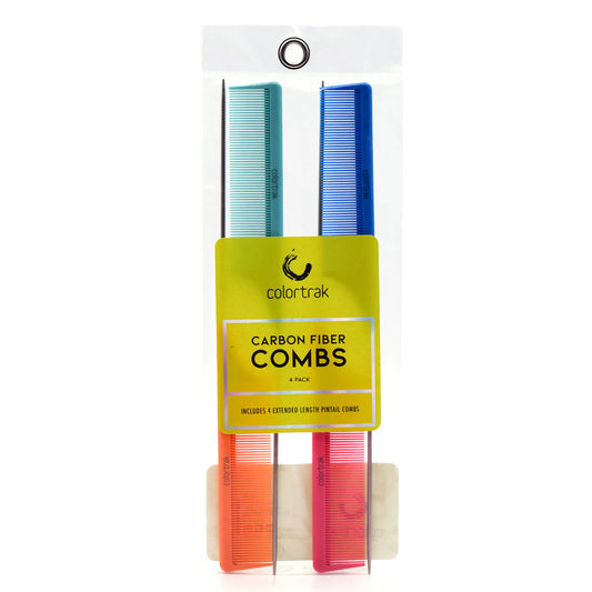 Carbon Fiber Combs | 4PK | 7014-4PK | COLORTRAK Combs & Brushes COLORTRAK 
