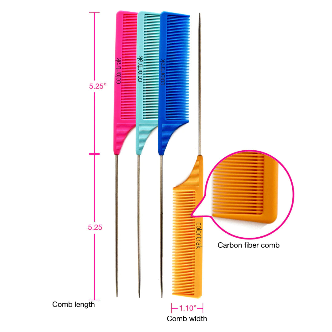 Carbon Fiber Combs | 4PK | 7014-4PK | COLORTRAK Combs & Brushes COLORTRAK 