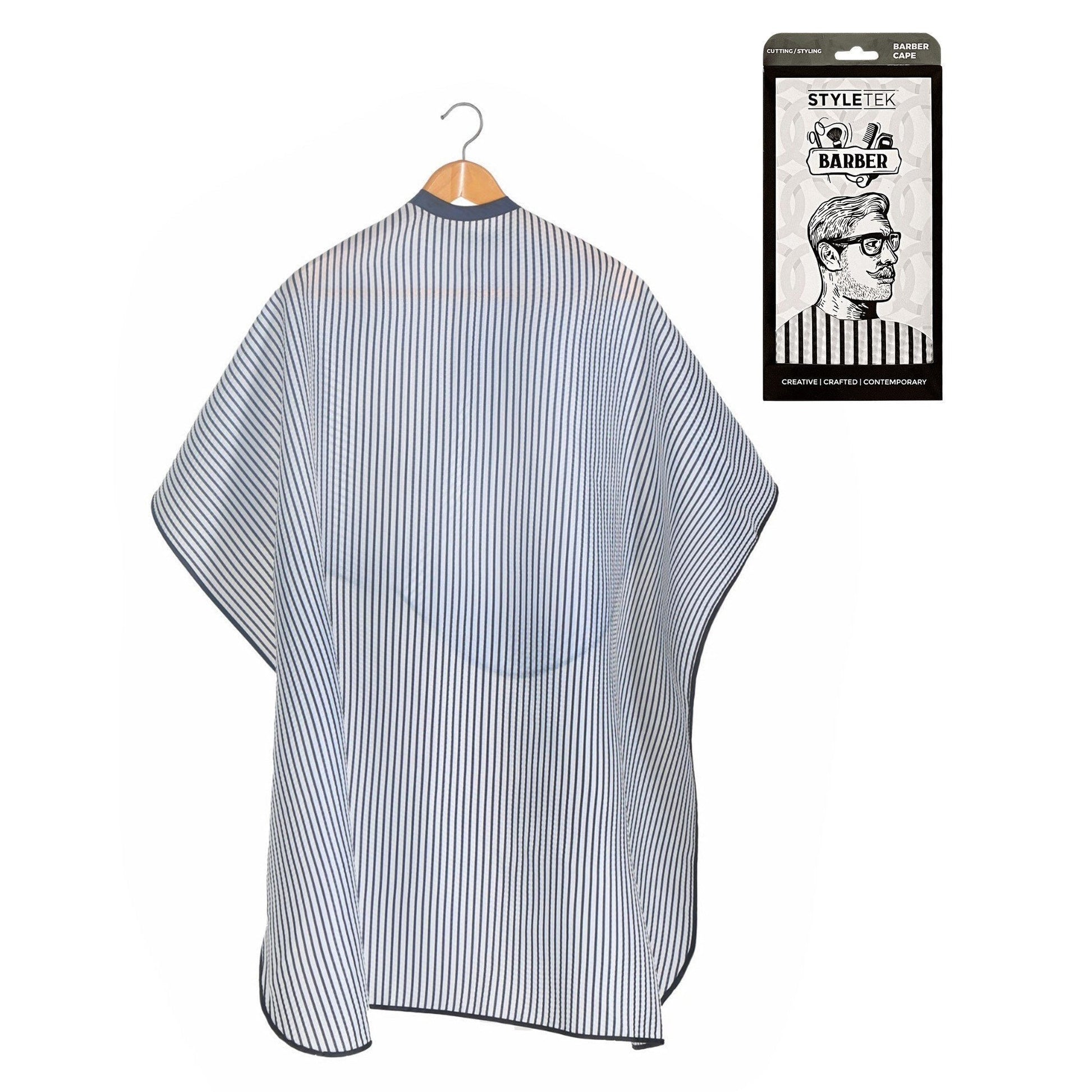 Classic Pin Stripe | BARBER CAPE | STYLETEK Hairdressing Capes & Neck Covers STYLETEK 