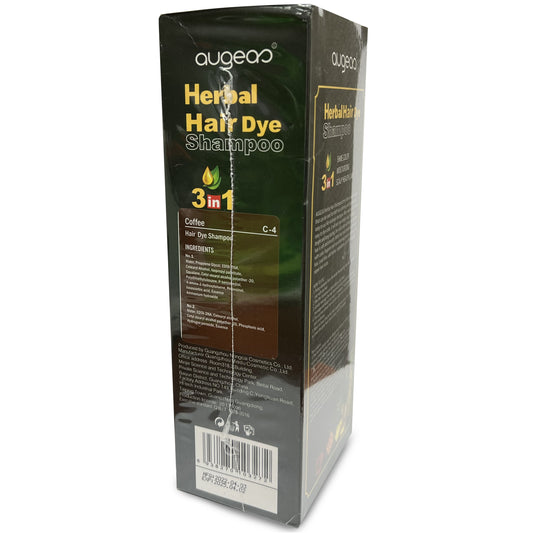 Coffee Hair Color Shampoo 3 in 1 | 500ml / 16.9 Fl Oz | Herbal Ingredients | Instant 100% Grey Hair Coverage | AUGEAS Hair Color AUGEAS 