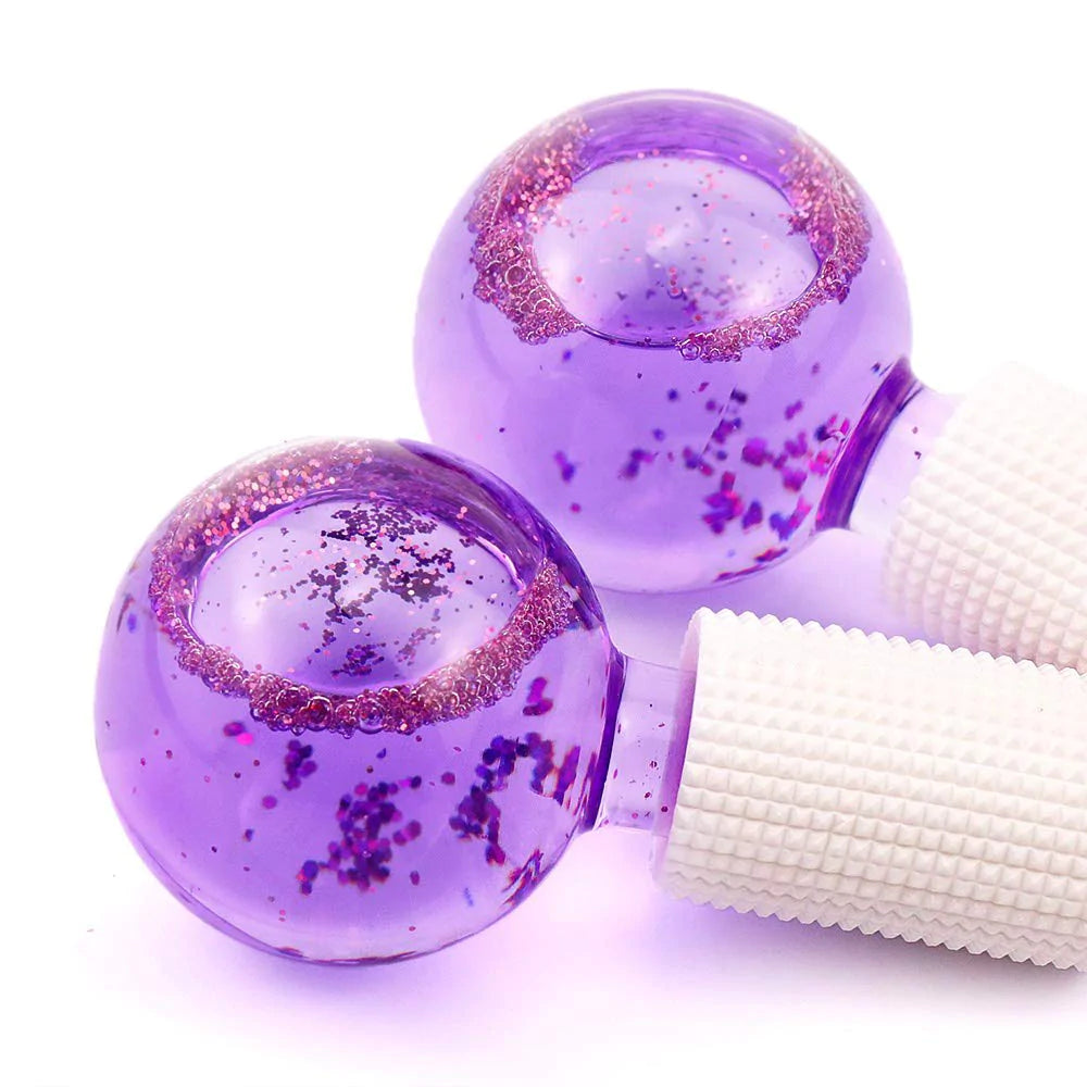 Cryotherapy Ice Globe | Purple | 2 PC | Cold Face Ice Balls for Skin Care | Daily Beauty Routines | NUDE U SPAS NUDE U 