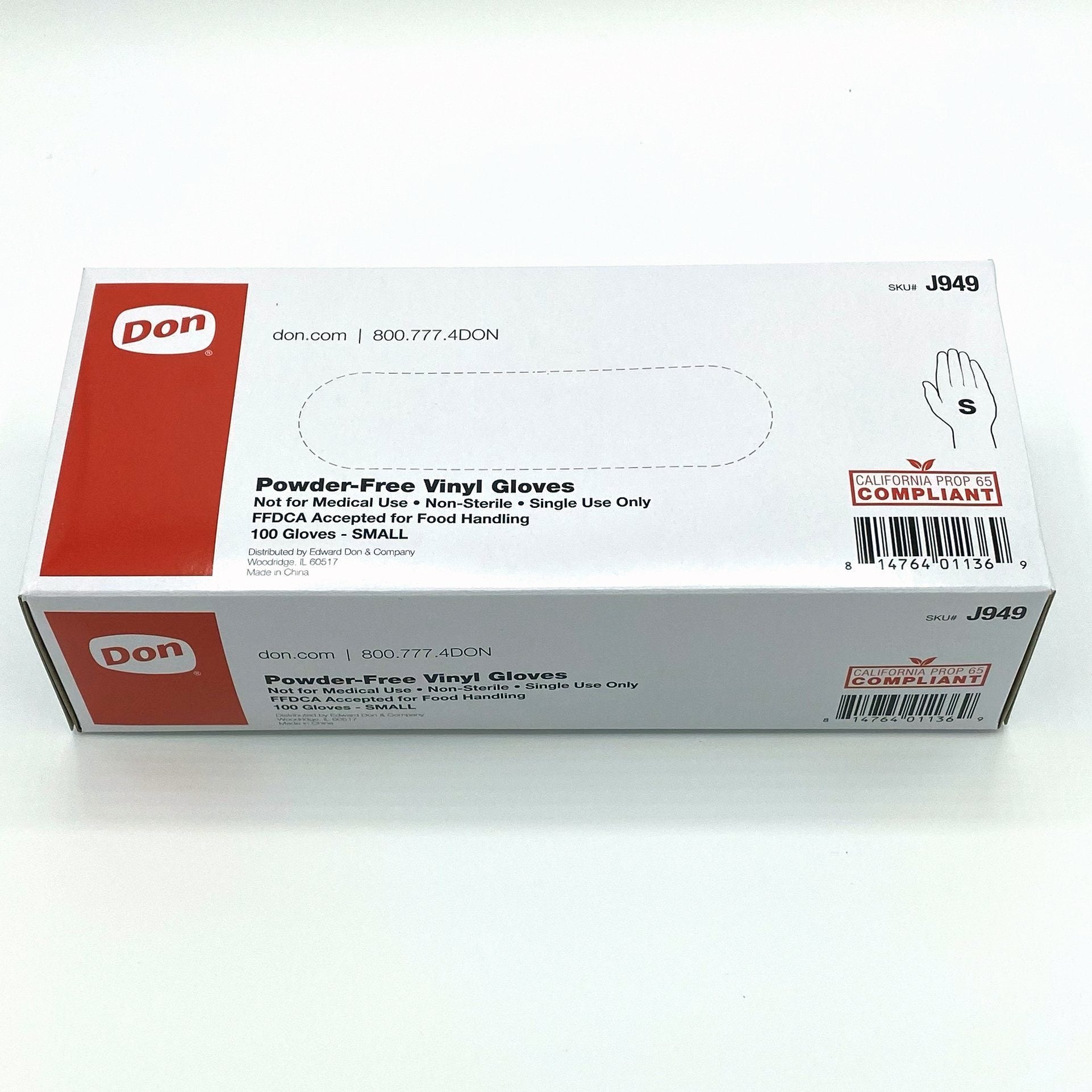 Disposable Gloves | J949 | Powder-Free | Vinyl | Don DISPOSABLE GLOVES GREAT S 