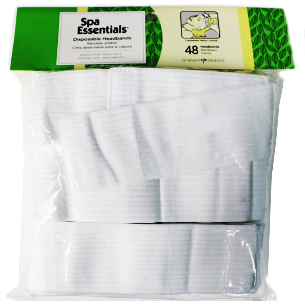 Disposable Headbands with Velcro Closure | 48 Count | Spa Essentials | GRAHAM BEAUTY Spas GRAHAM BEAUTY 