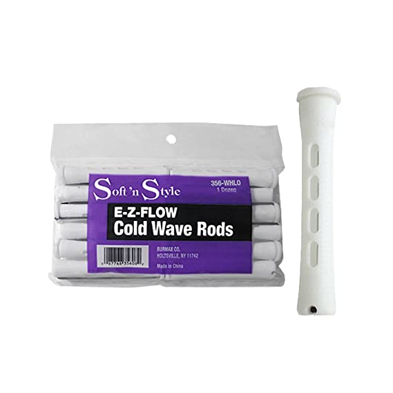 E-Z-Flow Cold Wave Rods | 1 Dozen | 356-WHLO | SOFT N STYLE Hair Accessories SOFT N STYLE 