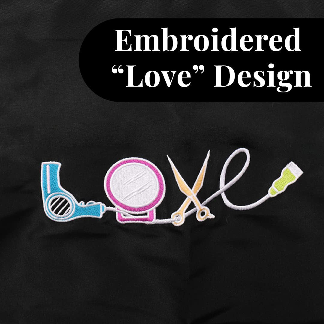 Embroidered Love Stylist Apron | Style 281-BLK | BETTY DAIN HAIR COLORING ACCESSORIES BETTY DAIN 