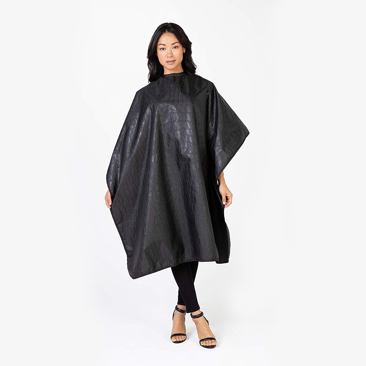 Faux Alligator Hide| All Purpose Cape | Bleach, Chemical and Color Proof | BETTY DAIN HAIR COLORING ACCESSORIES BETTY DAIN Black (Style 560-BLK) 