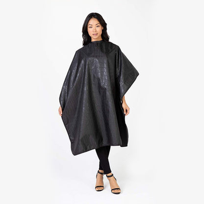 Faux Alligator Hide| All Purpose Cape | Bleach, Chemical and Color Proof | BETTY DAIN HAIR COLORING ACCESSORIES BETTY DAIN Black (Style 560-BLK) 