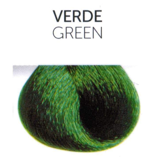 Perlacolor Green Permanent Hair Dye 100 ml - Long-lasting color for salon treatments.