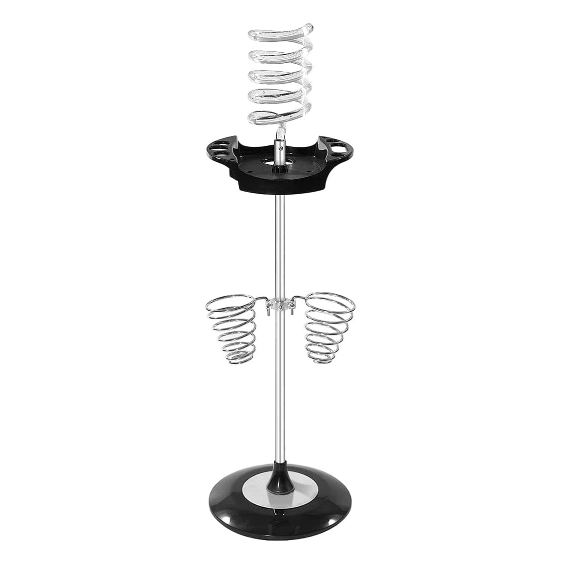 Hair Dryer Stand with Tray Acrylic and Two Spiral Holders | D0095-1S | Barber and Stylist Hair Salon Accessories HOTLINE BEAUTY 