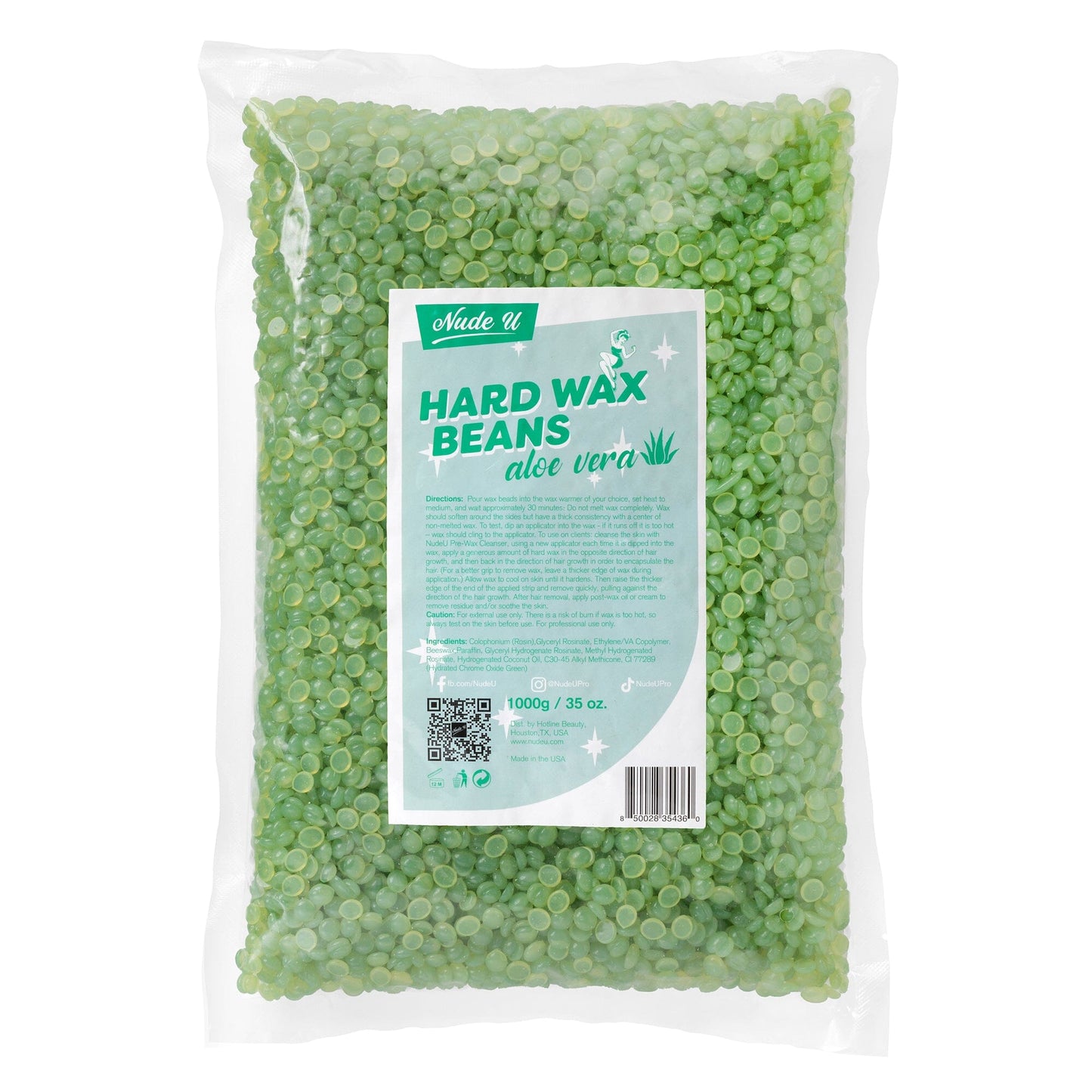 Hard Wax Beans | Aloe Vera | NUDE U Waxing Kits & Supplies NUDE U 35oz / 1000g 