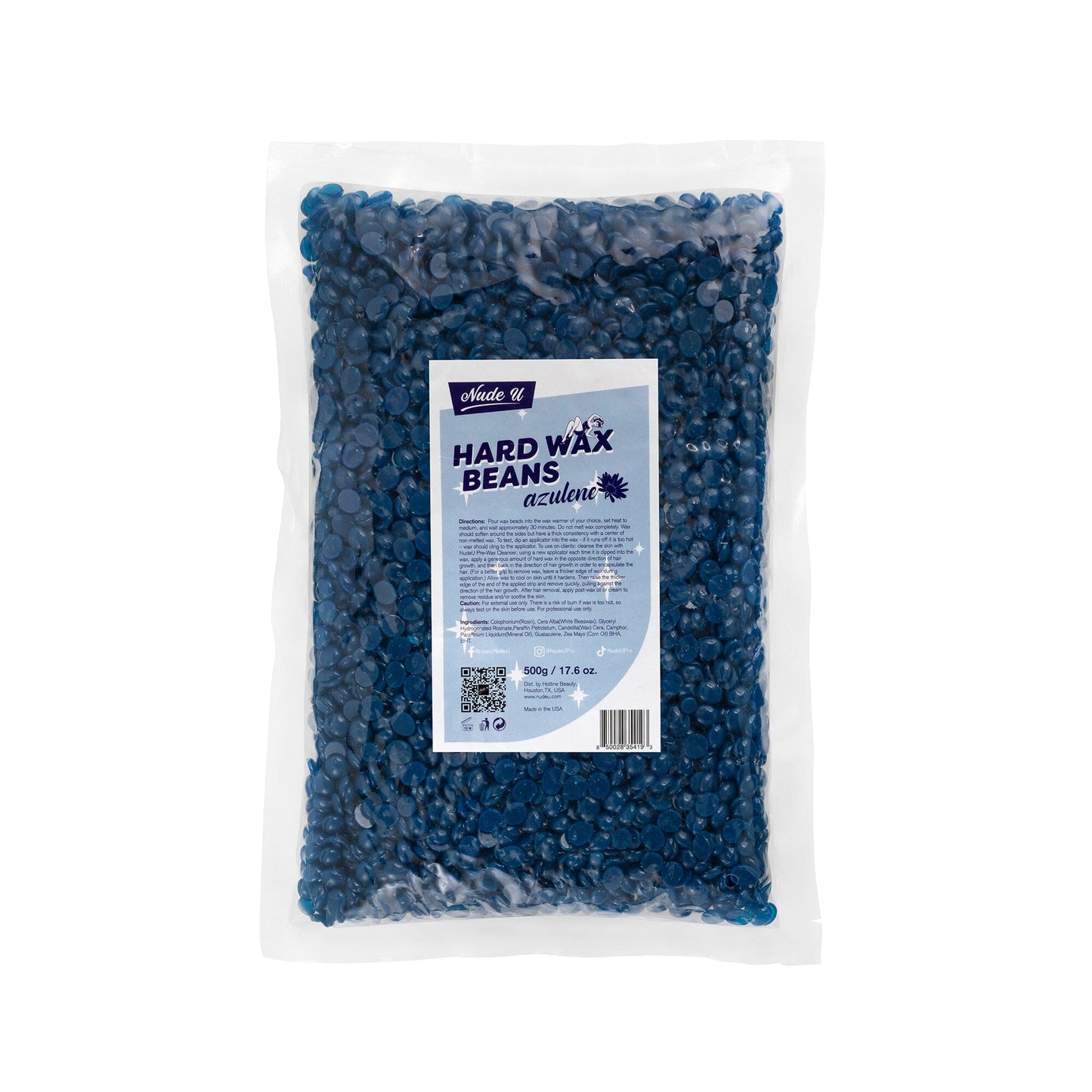 Hard Wax Beans | Azulene | NUDE U Waxing Kits & Supplies NUDE U 17.6oz / 500g 
