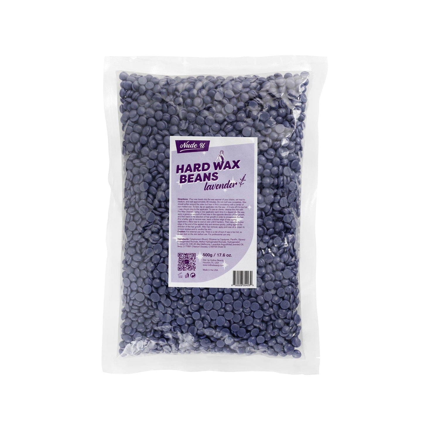 Hard Wax Beans | Lavender | NUDE U Waxing Kits & Supplies NUDE U 17.6oz / 500g 