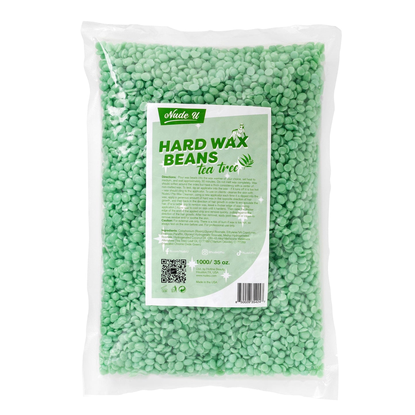 Hard Wax Beans | Tea Tree | NUDE U Waxing Kits & Supplies NUDE U 35oz / 1000g 