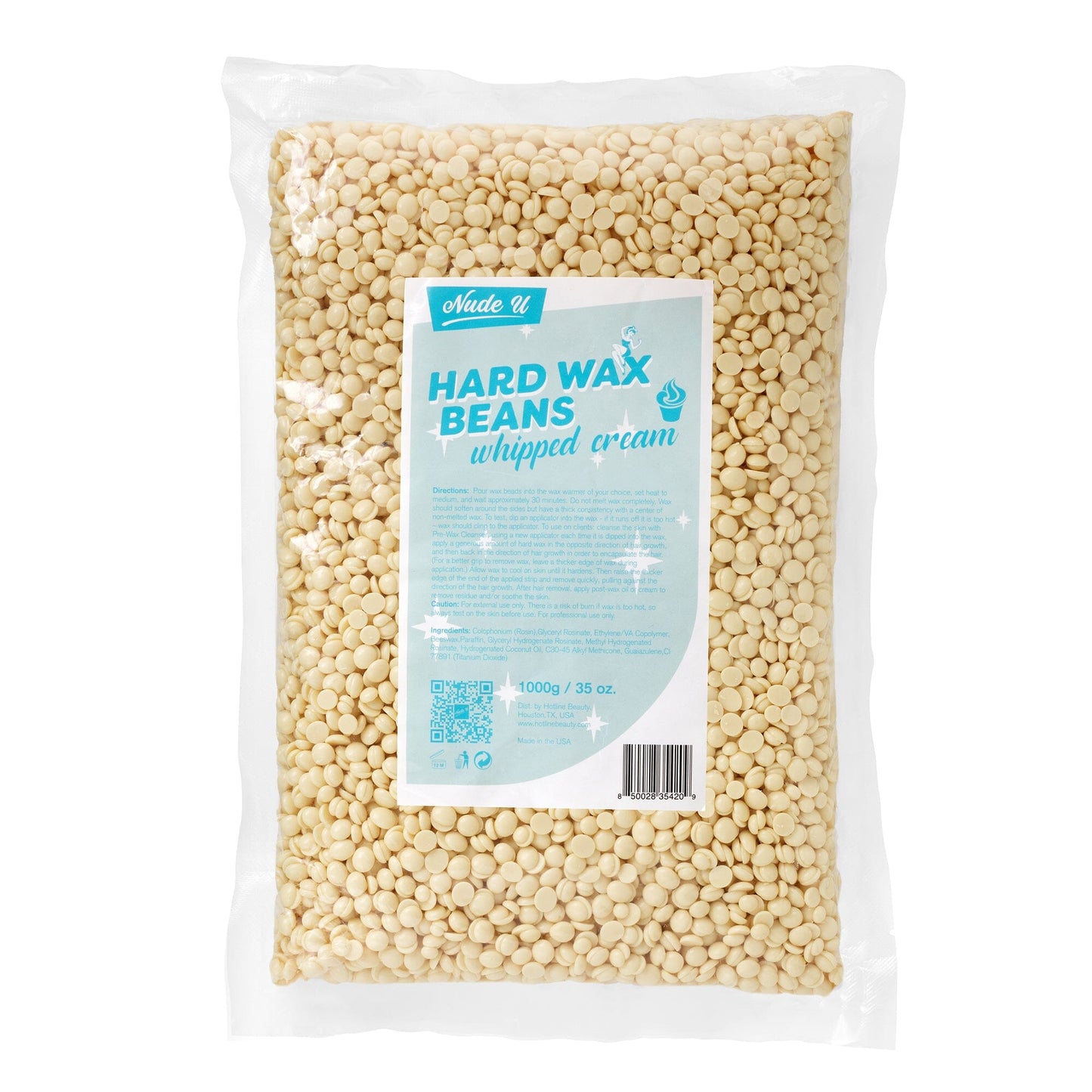 Hard Wax Beans | Whipped Cream | NUDE U Waxing Kits & Supplies NUDE U 35oz / 1000g 