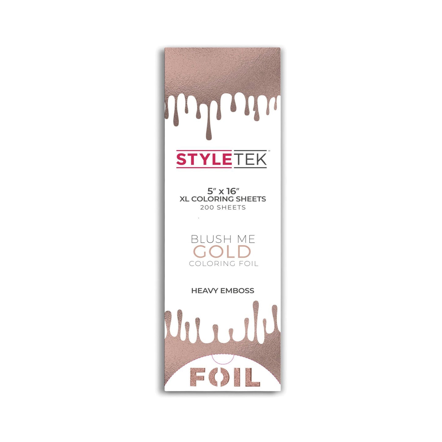 Heavy Emboss | 5" x 16" XL Coloring Foil | 200 Sheets | STYLETEK Craft Foil STYLETEK Gold 