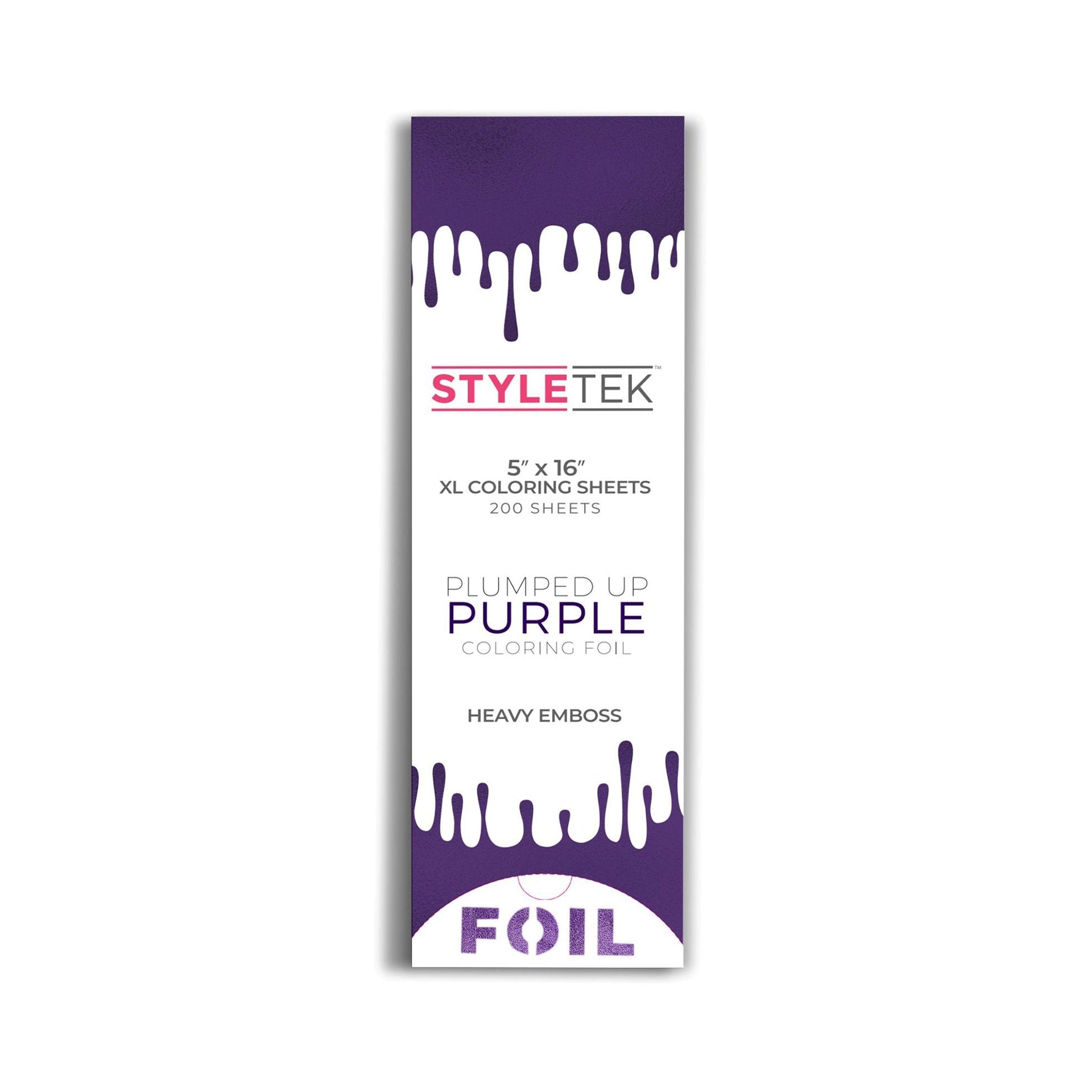Heavy Emboss | 5" x 16" XL Coloring Foil | 200 Sheets | STYLETEK Craft Foil STYLETEK Purple 