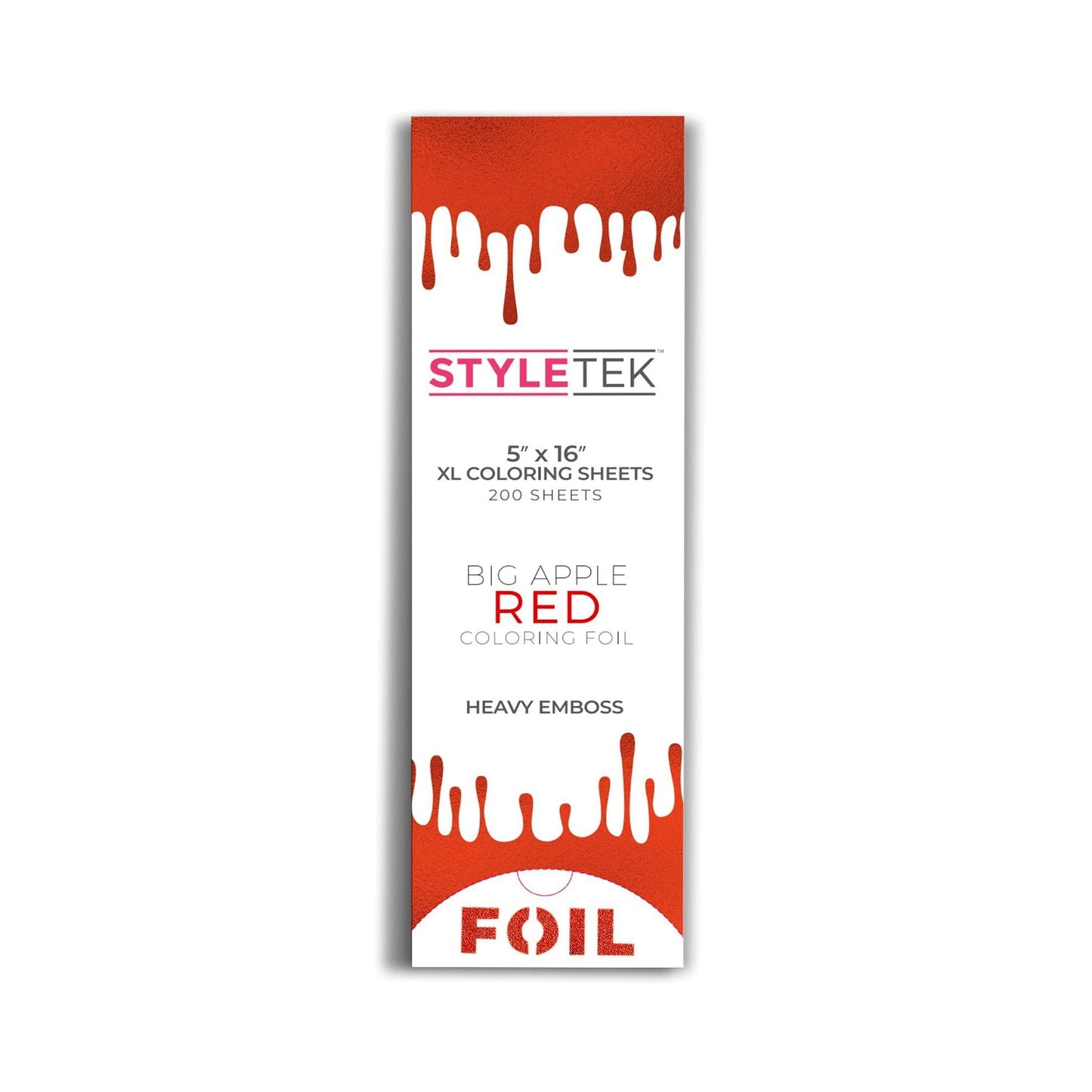 Heavy Emboss | 5" x 16" XL Coloring Foil | 200 Sheets | STYLETEK Craft Foil STYLETEK Red 