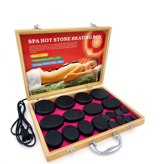 Hot Stones | Massage Stones with Heater Kit | 20pcs Massage Stones Salon and Spa Wholesaler 
