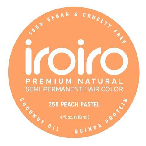 Iroiro 250 Peach Pastel Semi-Permanent Hair Color – Vibrant, Vegan, and Easy to Apply
