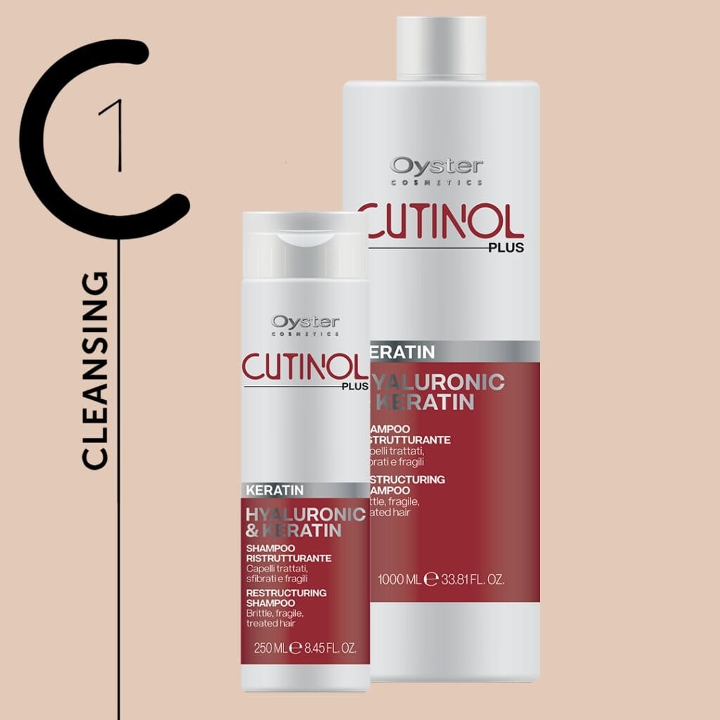 Keratin Restructuring Shampoo | Hyaluronic & Keratin | Cutinol Plus | OYSTER HAIR CARE OYSTER 