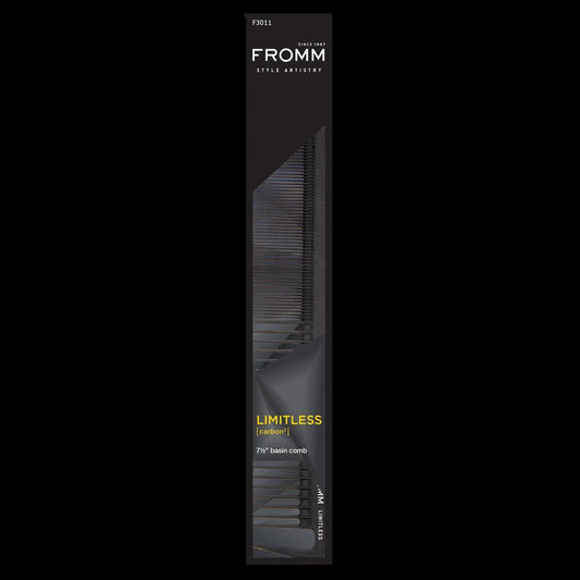 LIMITLESS 7.5" CARBON BASIN COMB | F3011 COMBS & BRUSHES FROMM 