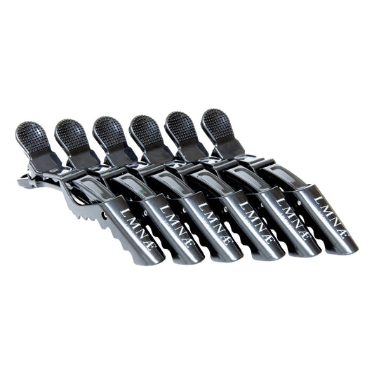 Main image of the LUMINAE No-Slip Gator Clips, designed to securely hold hair in place. 
