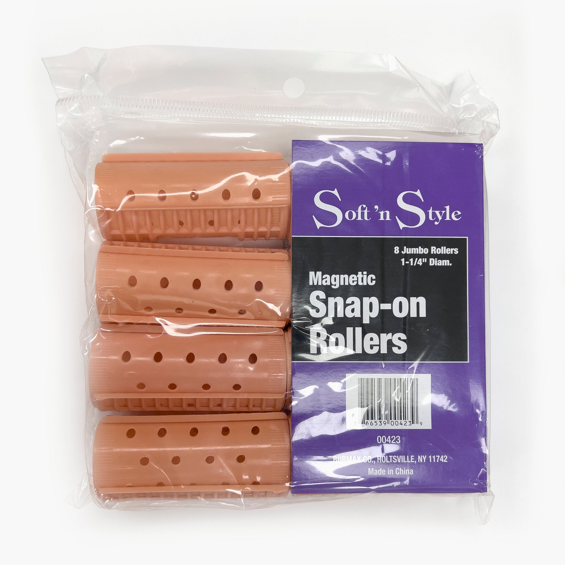 Magnetic Snap-on Rollers | 1-1/4" Diam. | 8 Jumbo Rollers | 00423 | SOFT N STYLE Hair Accessories SOFT N STYLE 