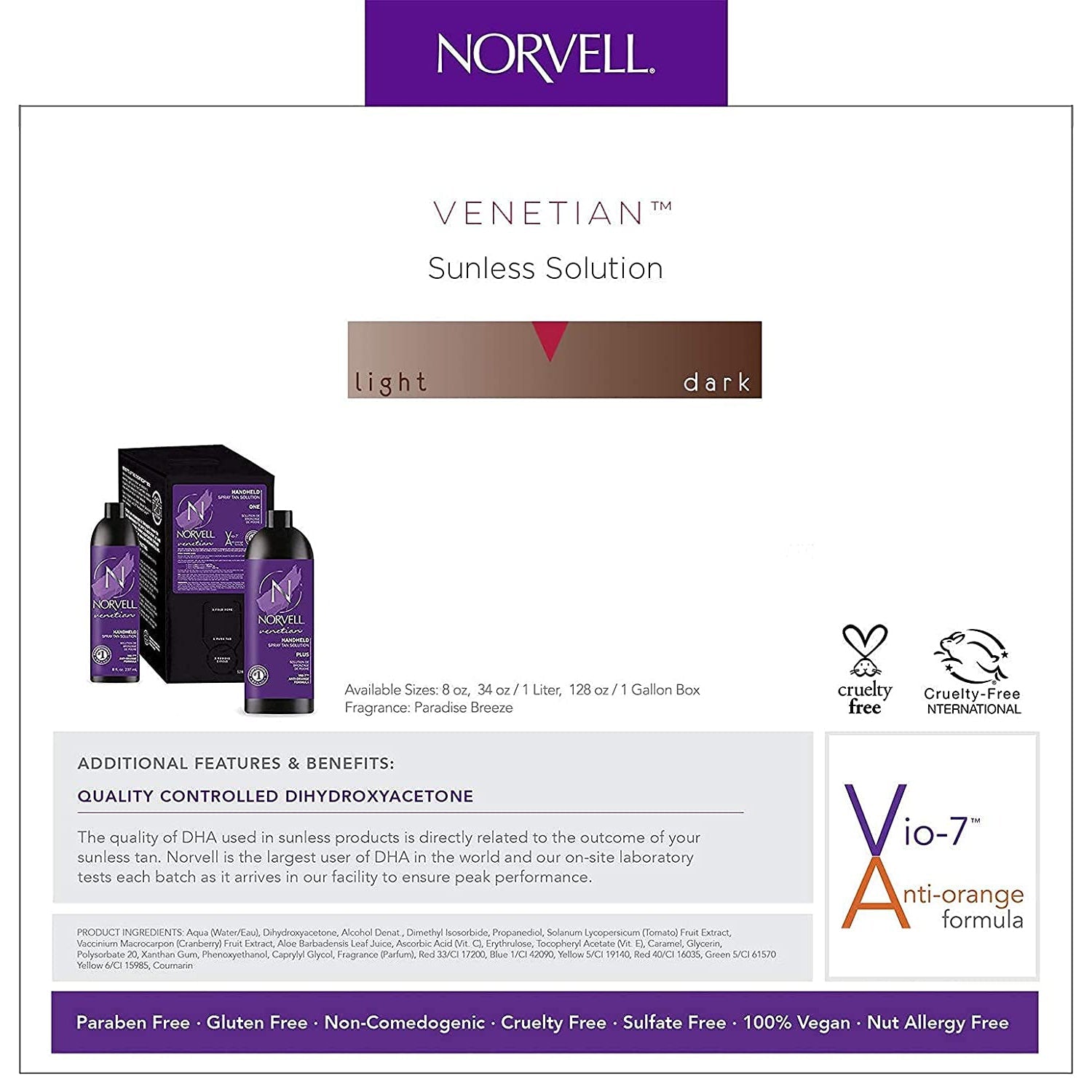 Norvell Venetian | Handheld Spray Tan Solution | Anti-Orange Formula Tanning Oil & Lotion NORVELL 