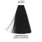 Perlacolor Purity 4/20 Purple Chestnut Ammonia-Free Permanent Hair Dye 100 ml - Long-lasting color for salon treatments.