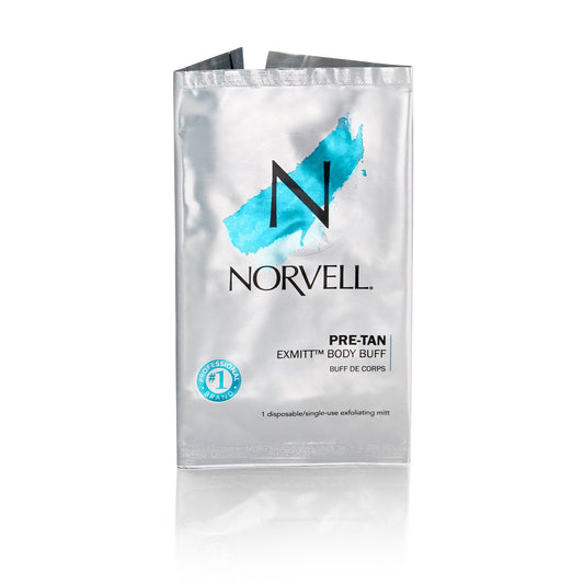 Pre-Tan | Exmitt Body Buff | 1 Disposable/Single-Use Exfoliating Mitt | Norvell Tanning Oil & Lotion NORVELL 