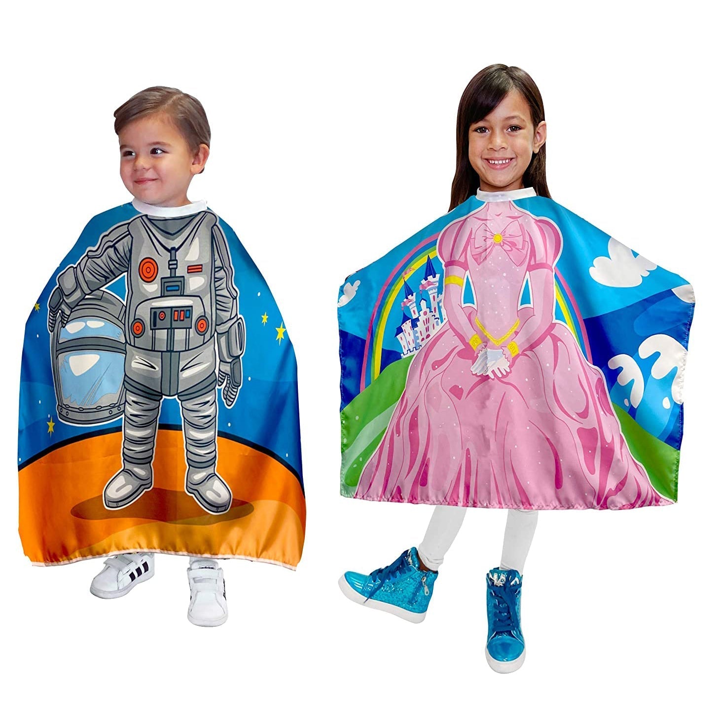 Princess & Astronaut Vinyl Kid's Capes | 2 Pack | STYLR 272 | BETTY DAIN HAIR COLORING ACCESSORIES BETTY DAIN 