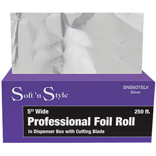 Professional Foil Roll | 5" Wide | Silver | SNS607SLV | SOFT N STYLE Hair Coloring Accessories SOFT N STYLE 