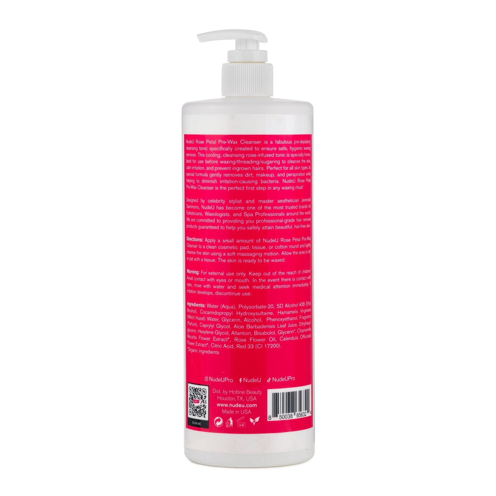 Rose Petal Cleanser | Post-Wax | 8.45 fl.oz. | NUDE U WAXING KITS & SUPPLIES NUDE U 