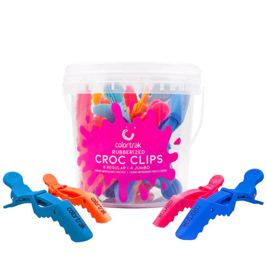 Rubberized Croc Clips | 8 Regular | 4 Jumbo | 7044 | COLORTRAK HAIR COLORING ACCESSORIES COLORTRAK 