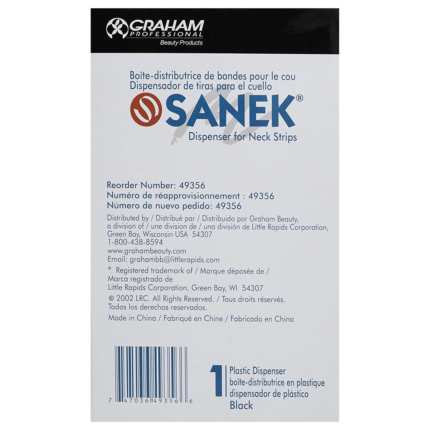 Sanek Dispenser for Neck Strips | 1 Count | GRAHAM BEAUTY Towels GRAHAM BEAUTY 