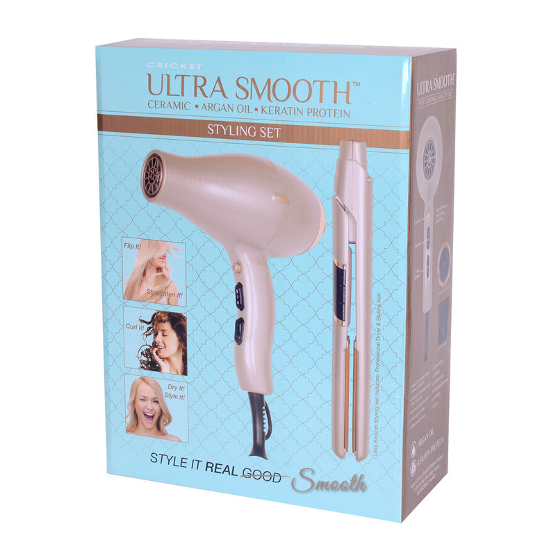 Ultra Smooth Styling Set | Professional Hair Dryer and Styling Iron | CRICKET Hair Iron Accessories CRICKET 